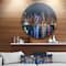 Designart - New York Midtown Night Panorama' Extra Large Metal Circle Wall Art